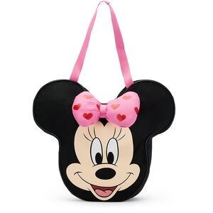 Disney Parks Minnie Mouse Face Hearts Large Canvas Tote Bag - NWT